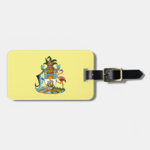 Etiqueta Para Maletas Bahamas con escudo de armas (paraíso caribeño)