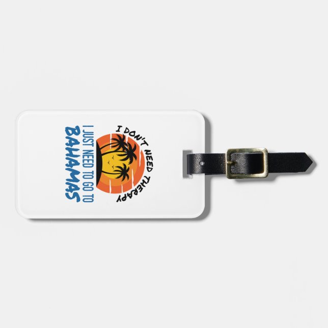 Etiqueta Para Maletas Bahamas Vacaciones Terapia Tropical Beach Trip (Frente Horizontal)