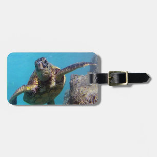 Etiqueta Para Maletas Bahía Hanauma - Tortugas verdes de Hawaii