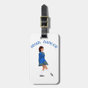 Etiqueta Para Maletas Bailarín irlandés de zapato suave en azul