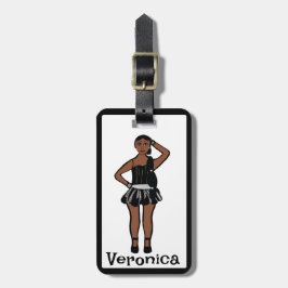 Etiqueta Para Maletas Bailarín negro plateado #3