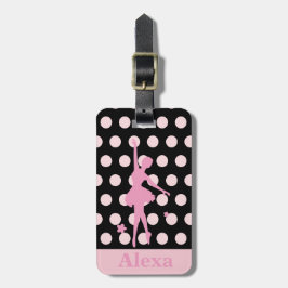 Etiqueta Para Maletas Bailarina bonita personalizada lunares