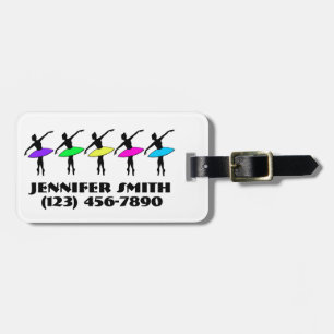 Etiqueta Para Maletas Bailarina de ballet bailarina personalizada Neon T