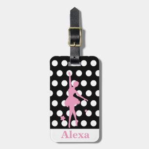 Etiqueta Para Maletas Bailarina de lunares bonita personalizada