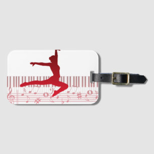 Etiqueta Para Maletas Bailarina en un teclado  