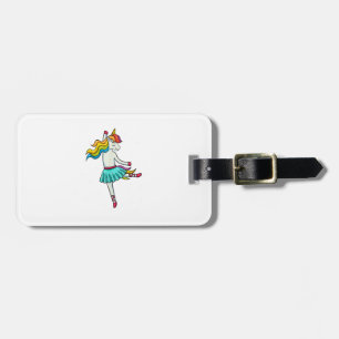 Etiqueta Para Maletas Bailarina Unicornio Bailando Bailarín de Ballet Ve