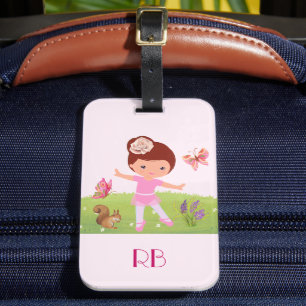 Etiqueta Para Maletas Baile libre Ballerina en el bosque con amigos