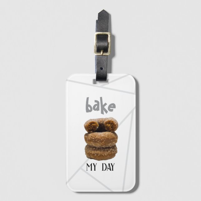 Etiqueta Para Maletas Bake White My Day (Anverso vertical)