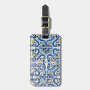 Etiqueta Para Maletas Baldosas azules y amarillas, Portugal