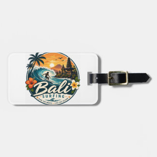 Etiqueta Para Maletas Balí, Indonesia Surf