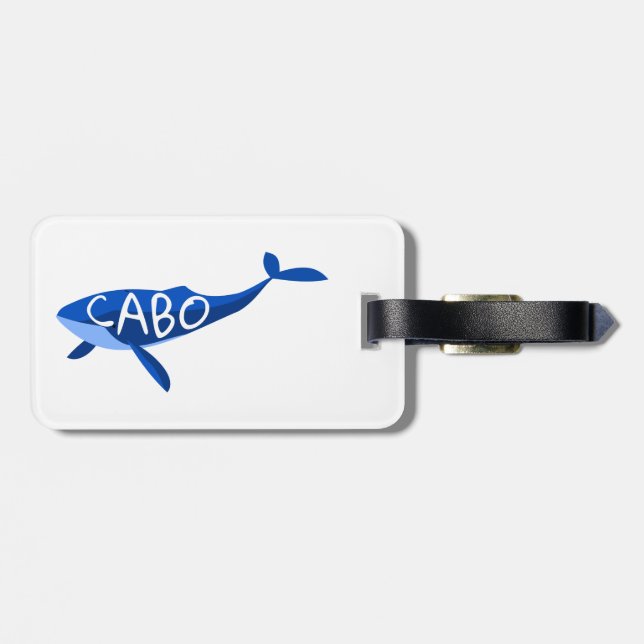 Etiqueta Para Maletas Ballena de Cabo México (Atrás Horizontal)