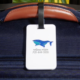 Etiqueta Para Maletas Ballena pura personalizada