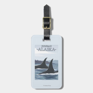 Etiqueta Para Maletas Ballenas #1 - Juneau, Alaska de la orca