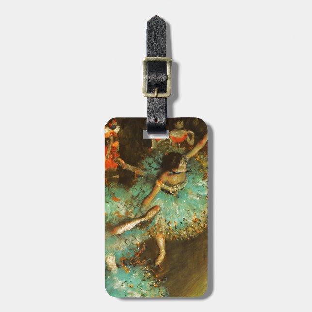 Etiqueta Para Maletas Ballerina Dance Green Dancer Edger Degas Painting (Frente Vertical)