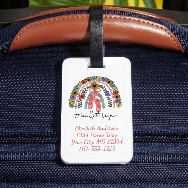 Etiqueta Para Maletas Ballerina Dance Studio Ballet Instructor Dancer (Reverso In Situ)