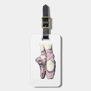 Etiqueta Para Maletas Ballerina pies en Pointe #3 Lt Pink