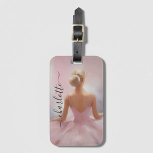 Etiqueta Para Maletas Ballerina pintada de rosa
