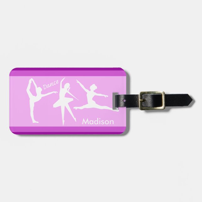 Etiqueta Para Maletas Ballet Personalizado Ballerina Rosa (Frente Horizontal)