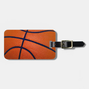 Etiqueta Para Maletas Baloncesto anaranjado y negro