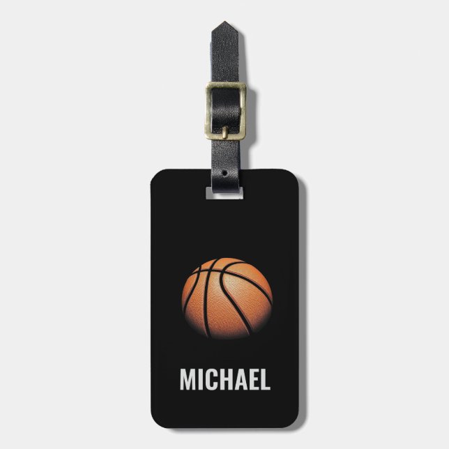 Etiqueta Para Maletas Baloncesto de moda Añadir tu nombre personalizado (Frente Vertical)