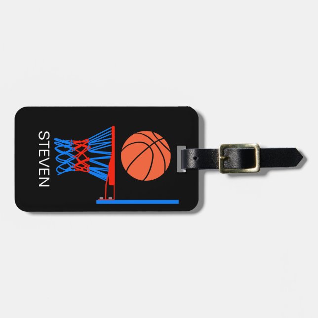 Etiqueta Para Maletas Baloncesto deportivo personalizado (Frente Horizontal)