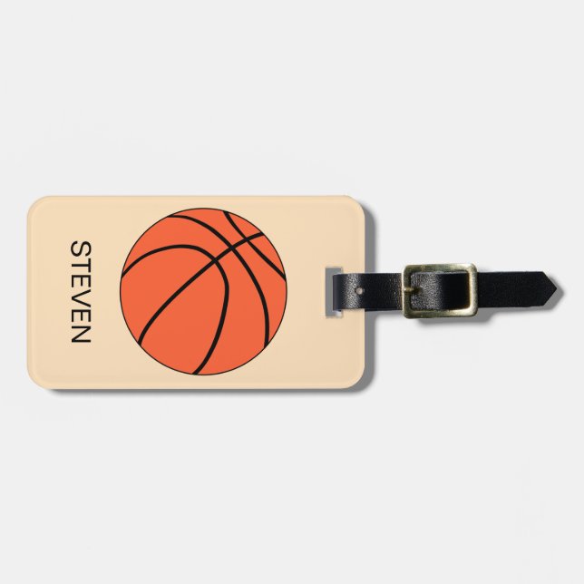 Etiqueta Para Maletas Baloncesto deportivo personalizado (Frente Horizontal)