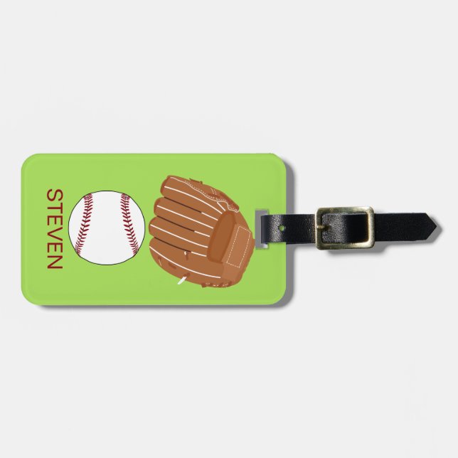 Etiqueta Para Maletas Baloncesto deportivo y guante personalizados (Frente Horizontal)