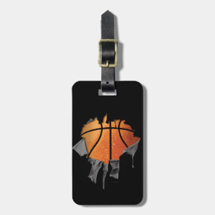 Etiqueta Para Maletas Baloncesto desgarrado