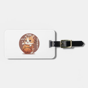 Etiqueta Para Maletas baloncesto gatito