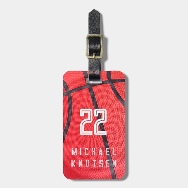 Etiqueta Para Maletas Baloncesto personalizado (Frente Vertical)