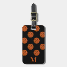 Balones de Baloncesto Marrón con Monograma, Negro