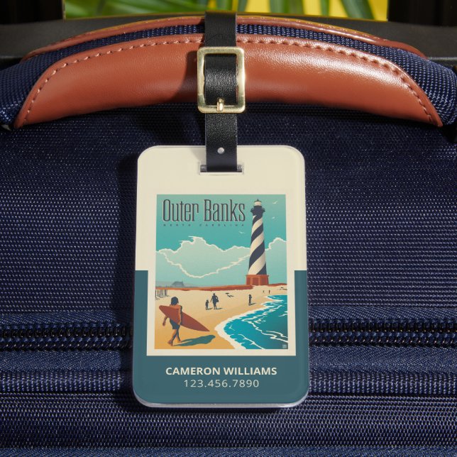 Etiqueta Para Maletas Bancos exteriores | Carolina del norte (Anverso In situ 2)