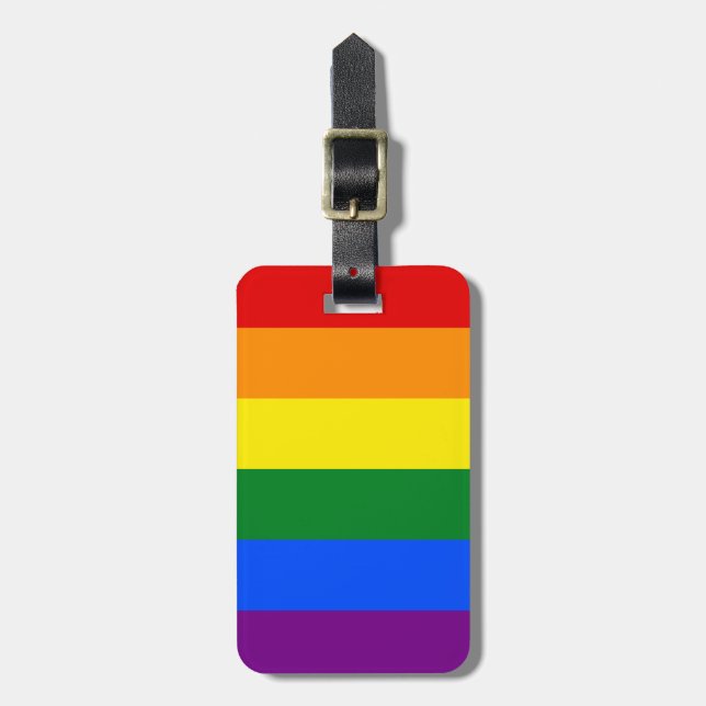 Etiqueta Para Maletas Banda arco iris LGBT (Frente Vertical)