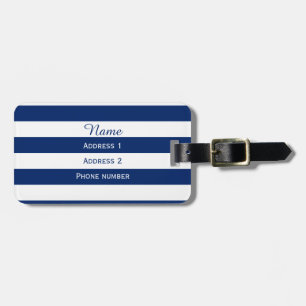 Etiqueta Para Maletas Banda azul real monograma