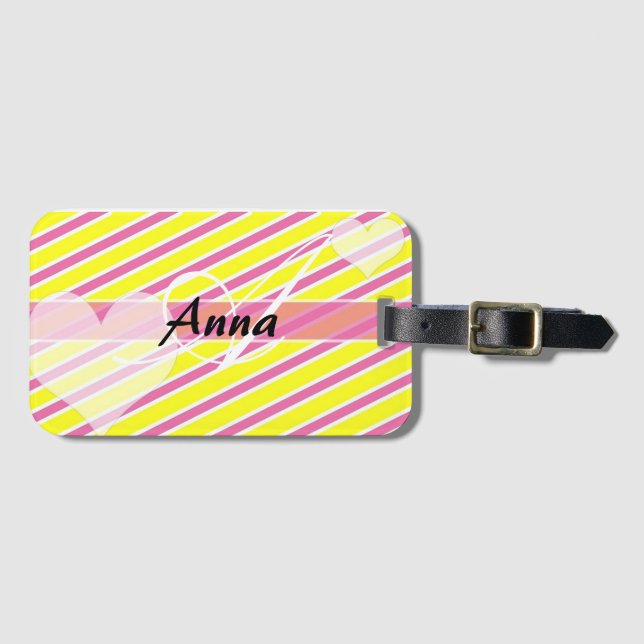 Etiqueta Para Maletas Banda de caramelo personalizada (Anverso horizontal)