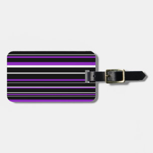 Etiqueta Para Maletas Banda moderna de código blanco púrpura negro