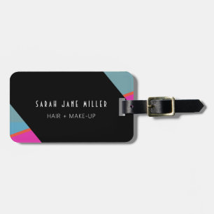 Etiqueta Para Maletas Banda retro - negrita multicolor rosa negro