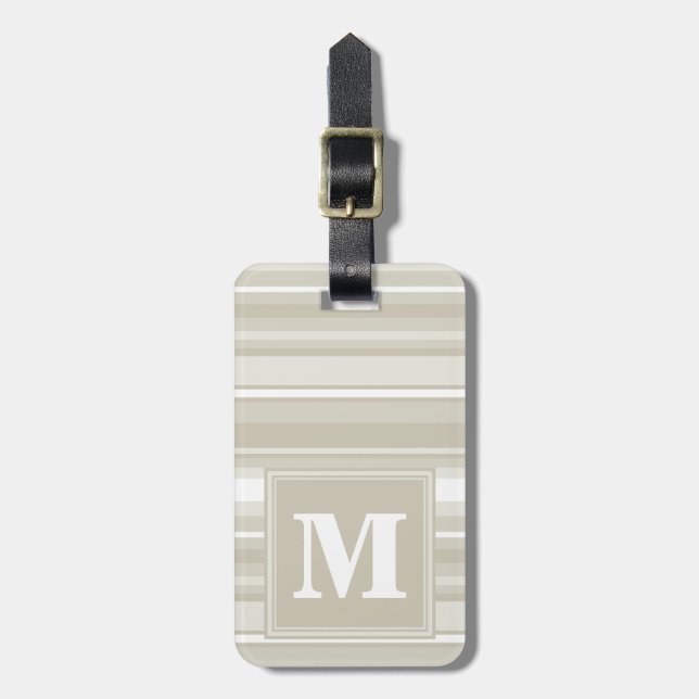 Etiqueta Para Maletas Bandas de arenisca monogramo (Frente Vertical)