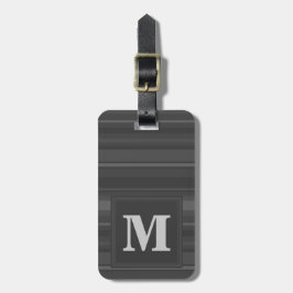 Etiqueta Para Maletas Bandas de carbón vegetal monogramo