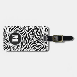 Etiqueta Para Maletas Bandas de cebra monogramadas