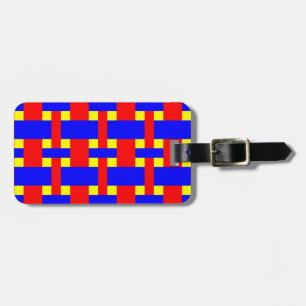 Etiqueta Para Maletas Bandas de fieltro azules, amarillas y rojas