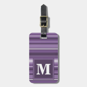 Etiqueta Para Maletas Bandas de lavanda monogramo