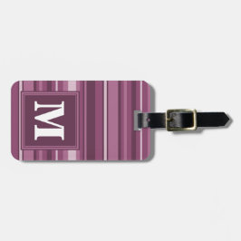 Etiqueta Para Maletas Bandas de mauve monogramo