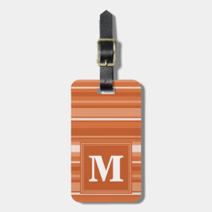 Etiqueta Para Maletas Bandas de naranja monogramo