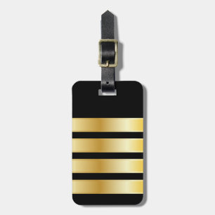 Etiqueta Para Maletas Bandas de oro de Epaulet, capitán de aerolínea