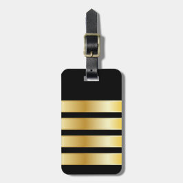 Etiqueta Para Maletas Bandas de oro de Epaulet, capitán de aerolíneas