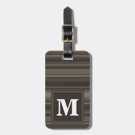 Etiqueta Para Maletas Bandas de taupe monogramo