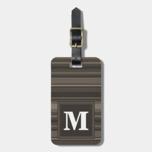 Etiqueta Para Maletas Bandas de taupe monogramo
