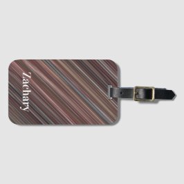 Etiqueta Para Maletas Bandas diagonales en negro, marrón y blanco