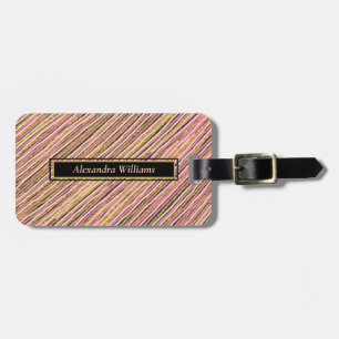 Etiqueta Para Maletas Bandas Purpurinas de oro elegantes personalizadas